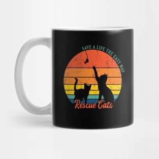 Retro Circle Rescue Cats Mug